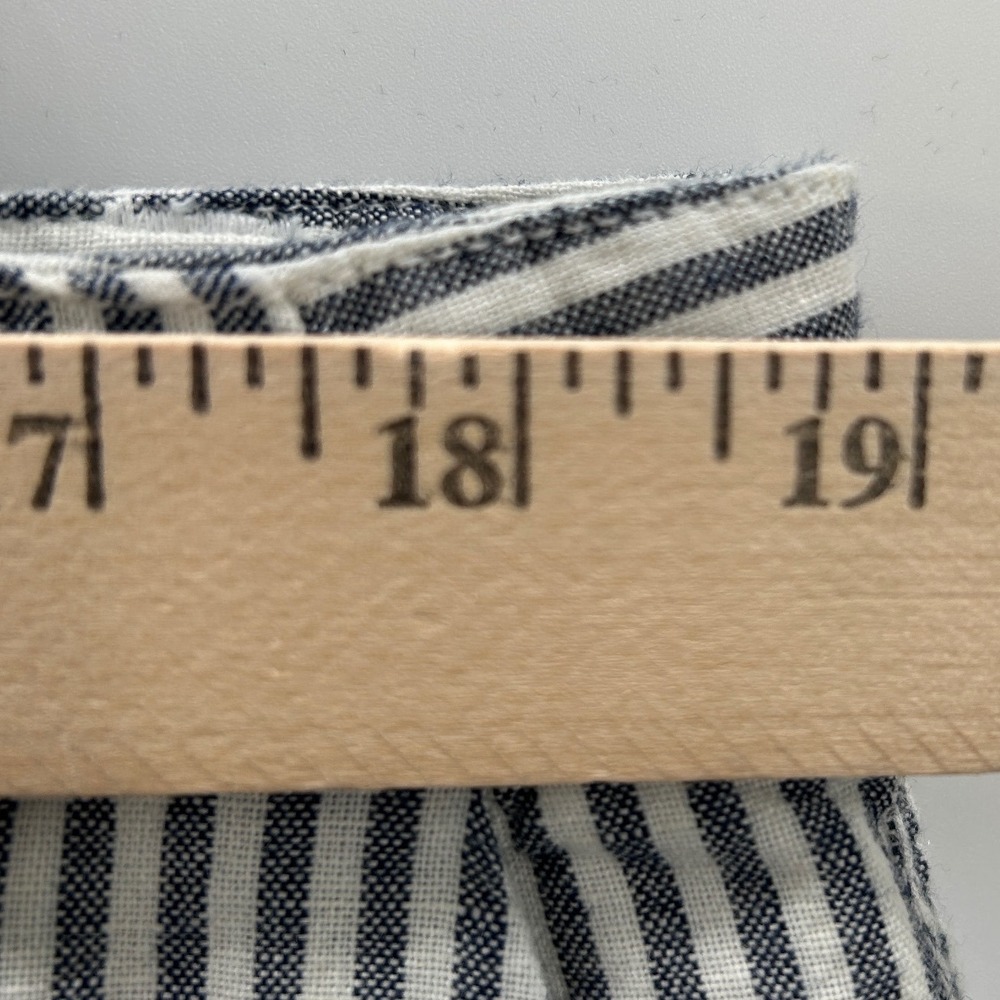 GAP Girlfriend Chino Pants Womens Size 16 Blue White Stripe‎ Linen Cotton - Picture 7 of 7